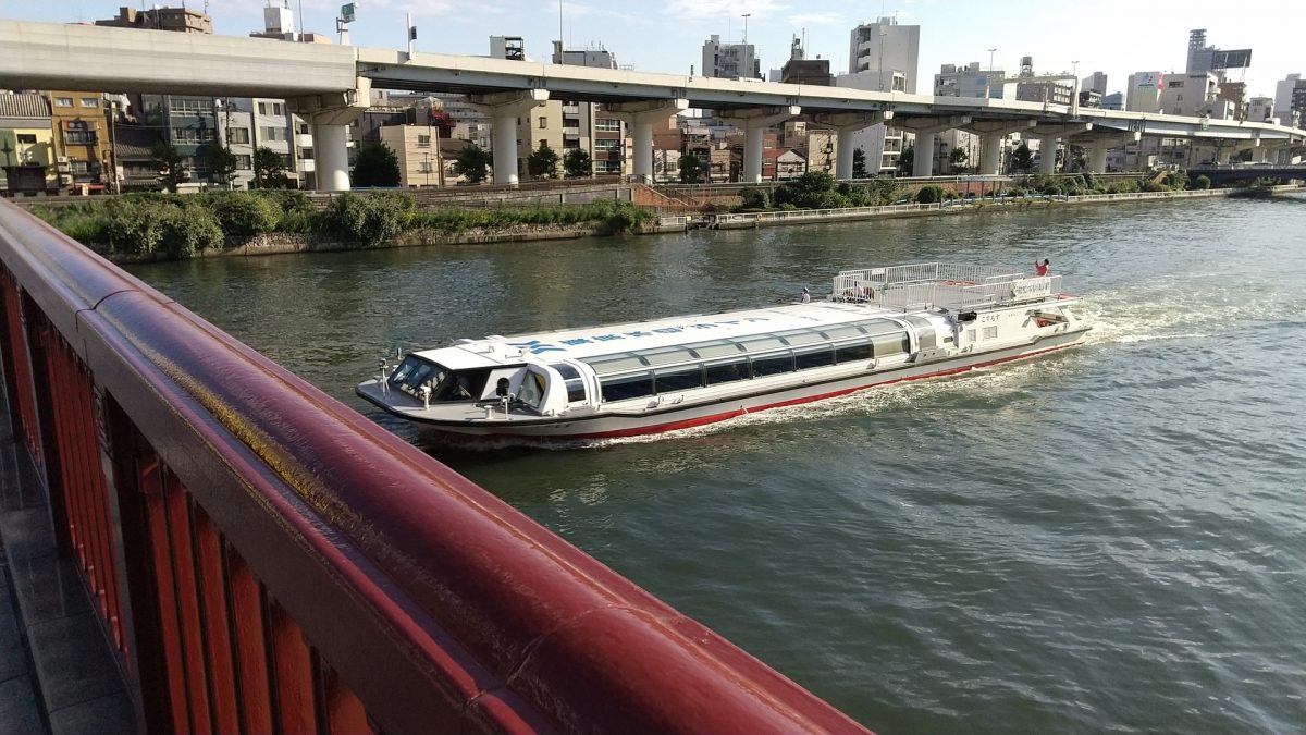 sumida river with a ship
